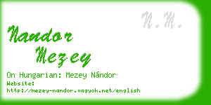 nandor mezey business card